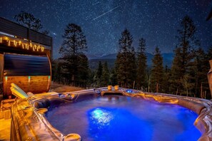 Outdoor spa tub - Summit Solace | LUXE 360° Views • Hot Tub • Games (Bailey)