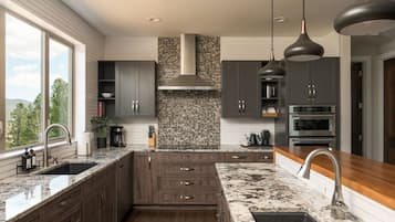 Geladeira, micro-ondas, fogão, cooktop