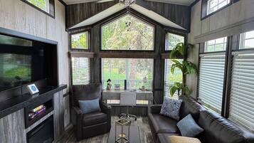 TV connectée, cheminée