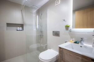 Loft, 1 Bedroom | Bathroom | Shower, hair dryer, slippers, towels
