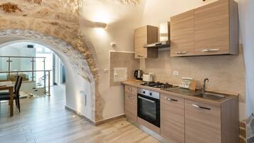Fridge, stovetop, toaster, highchair