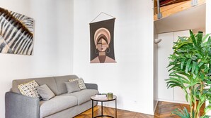 City Apartment, 1 Bedroom, Non Smoking | Living area | 40-inch Smart TV with satellite channels - Modern 1BR For 4 By Centre Pompidou  (Paris)