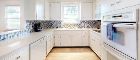 Microwave, oven, stovetop, dishwasher