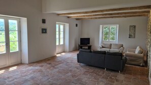 Smart TV, fireplace