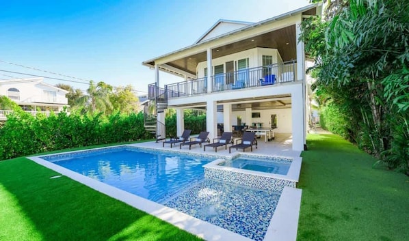 Outdoor pool, a heated pool