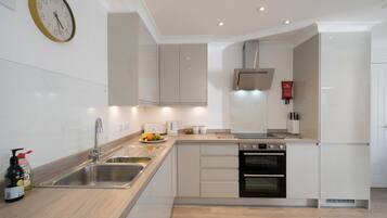 Fridge, oven, stovetop, dishwasher