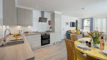 Fridge, oven, stovetop, dishwasher