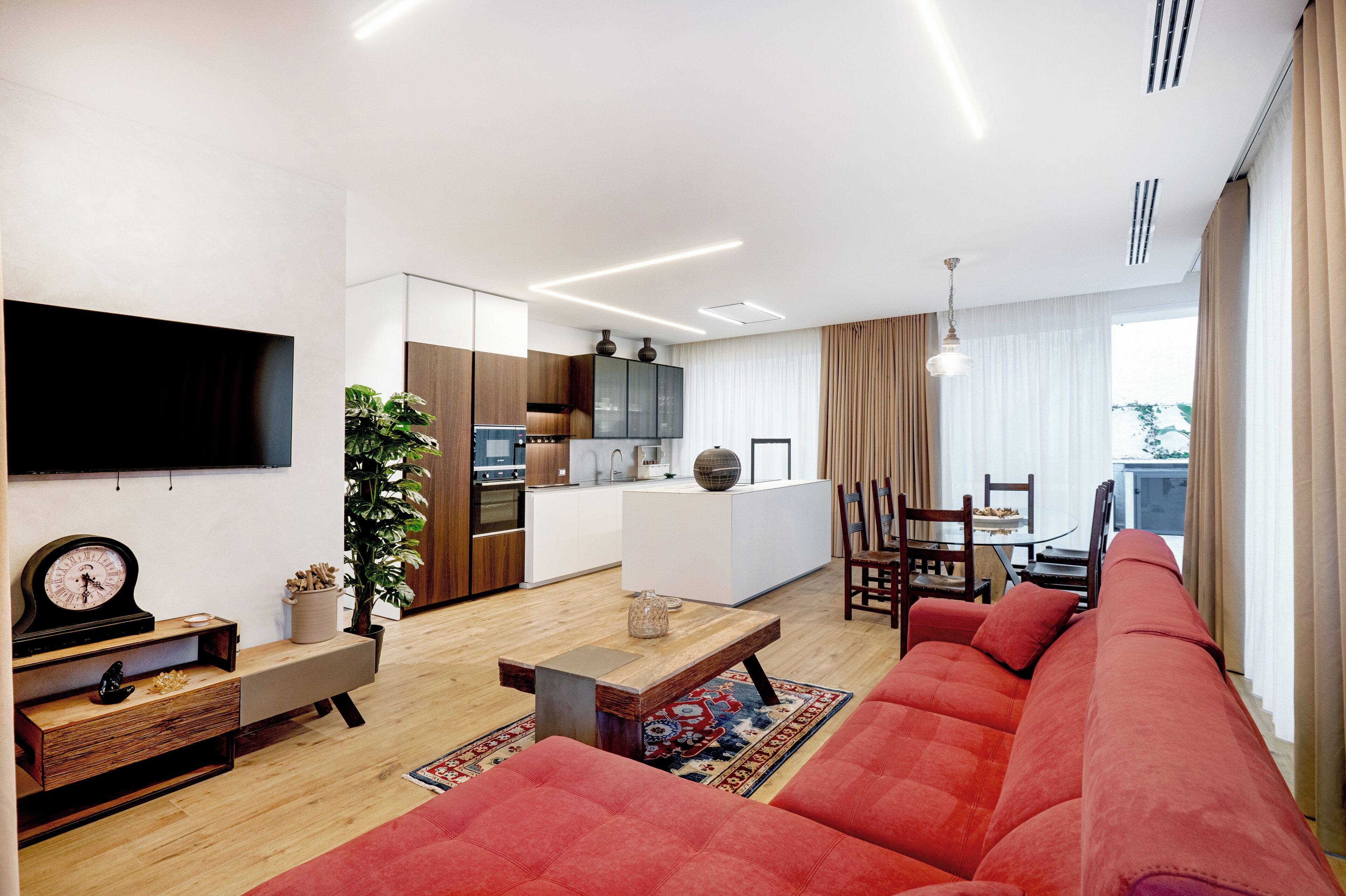 Suite Luxury, vista mare | Area soggiorno | TV