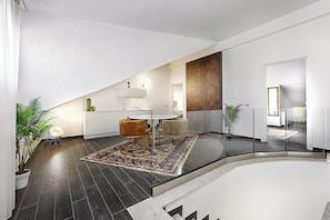 Luxury Suite, Balcony | Living area