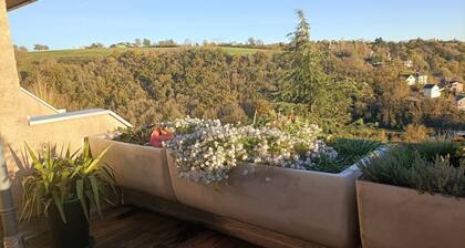 Grand appartement au calme, lumineux, sans vis Ă vis, proche du centre-ville.