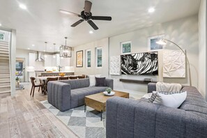 TV, offices - Luxe Lone Star Oasis, near Downtown | Hot Tub (Austin)