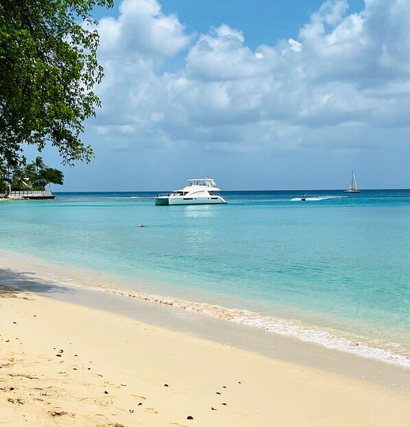 Sun loungers, beach towels - Mahogany Grove Villa in nature with private pool (St. James, Barbados,)