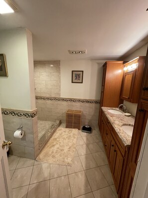 Jetted bath, hair dryer, bidet, towels - Large 5-Bedroom Home in Roslyn Heights // Ideal for Groups & Families (Roslyn Heights)