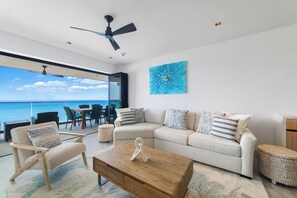 Condo, 2 Bedrooms, Terrace, Ocean View | Living room - Allure #502 - by Zenbreak (Bridgetown)