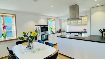 Oven, stovetop, dishwasher, electric kettle
