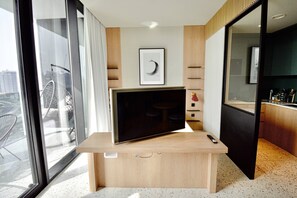 Monolocale, 1 camera da letto, balcone, vista giardino | Interni