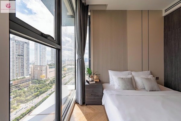 Appartement Luxe, 2 chambres, vue ville | Wi-Fi gratuit, draps fournis