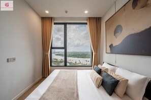 Departamento Premium, 2 habitaciones, para no fumadores, vista a la ciudad | Wifi gratis y ropa de cama