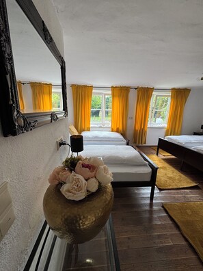 4 slaapkamers, een strijkplank/strijkijzer, gratis wifi, beddengoed