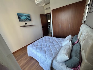 1 bedroom, iron/ironing board, travel crib, free WiFi