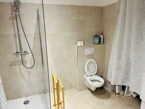 Hair dryer, soap, toilet paper