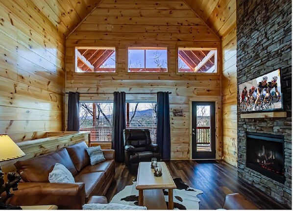 Smart TV, fireplace, video games