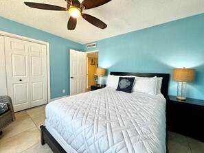 2 bedrooms, desk, iron/ironing board, travel crib