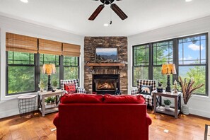 Televisión, chimenea