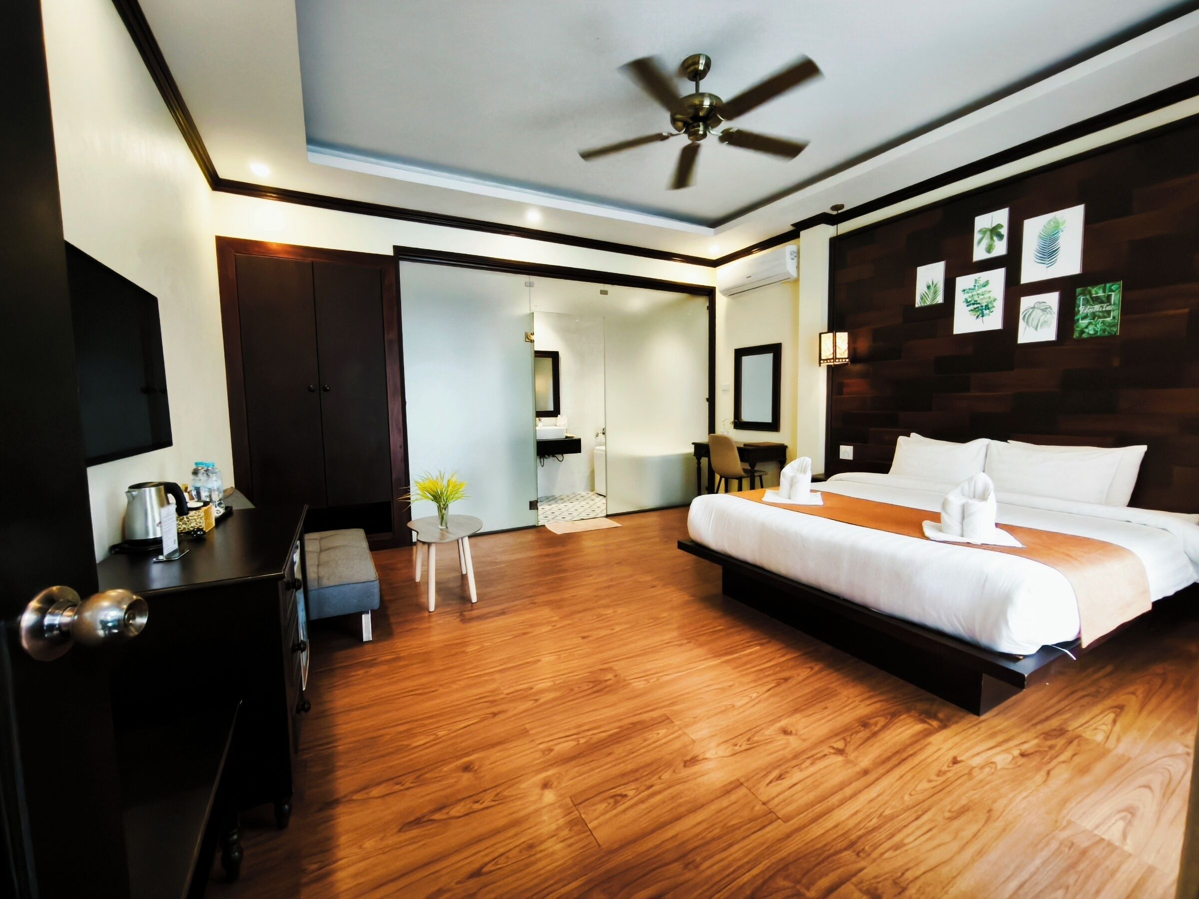 Junior Double Room, Poolside | In-room safe, desk, laptop workspace, blackout drapes