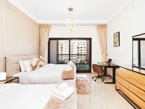 Appartement Luxe, 1 chambre, vue ville, en bord de plage