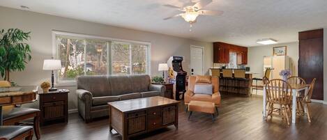 Télévision, cheminée