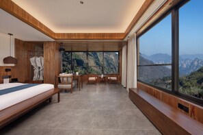 Luxury Double Room, 1 Queen Bed, Private Bathroom, Hill View | Desk, laptop workspace, blackout drapes, soundproofing - Zhangjiajie Valley Love Holiday Hotel (Zhangjiajie)