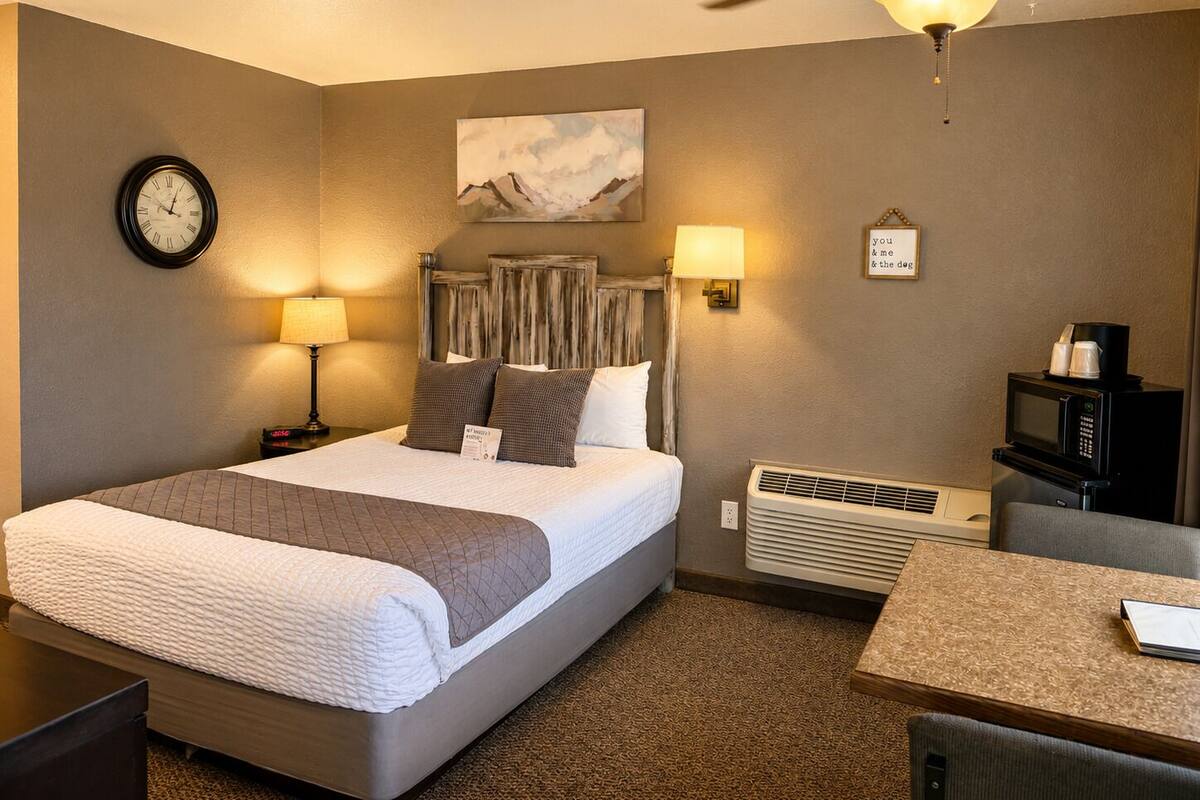 Single Room, 1 Queen Bed, Pets Allowed, Ground Floor | In-room safe, iron/ironing board, WiFi (free), bed sheets