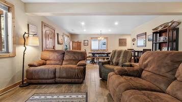 Flat-screen TV, DVD player