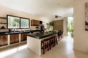 Fridge, microwave, stovetop, coffee/tea maker - Casa Ceh Tropical Villa - Beach Club Access (Tulum)