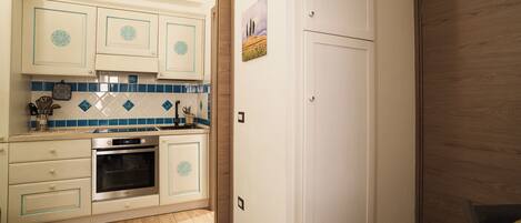 Fridge, oven, stovetop, cookware/dishes/utensils