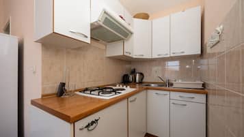 Fridge, dishwasher, coffee/tea maker