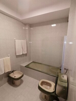 Haartrockner, Bidet, Handtücher, Seife