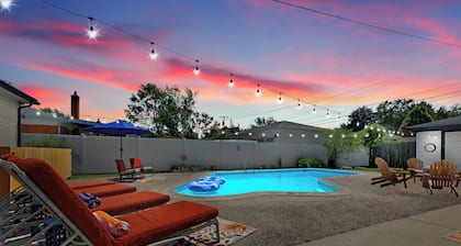 Private Heated Pool, Firepit, Walk to Parks + Eats