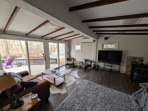 TV, fireplace, stereo