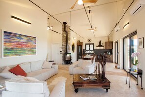 Smart TV, fireplace
