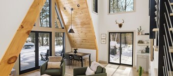 Fern and Moss A-frame Lakefront Hot Tub