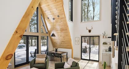Fern and Moss A-frame Lakefront Hot Tub