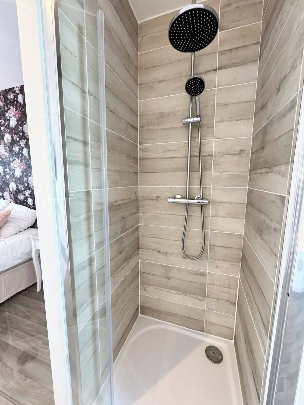 Shower, hair dryer