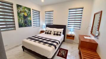 2 bedrooms, iron/ironing board, WiFi, bed sheets