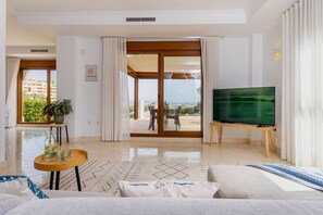 TV connectée, cheminée, chaîne hi-fi