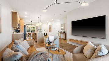 Condo, Multiple Beds, Balcony (Chill on the Hill) | Living area | 85-inch flat-screen TV with digital channels, video-game console