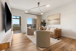 Condo, Multiple Beds, Balcony (Chill on the Hill) | Living area | 85-inch flat-screen TV with digital channels, video-game console