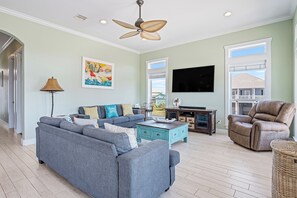 Smart TV, video games, table football, ping pong