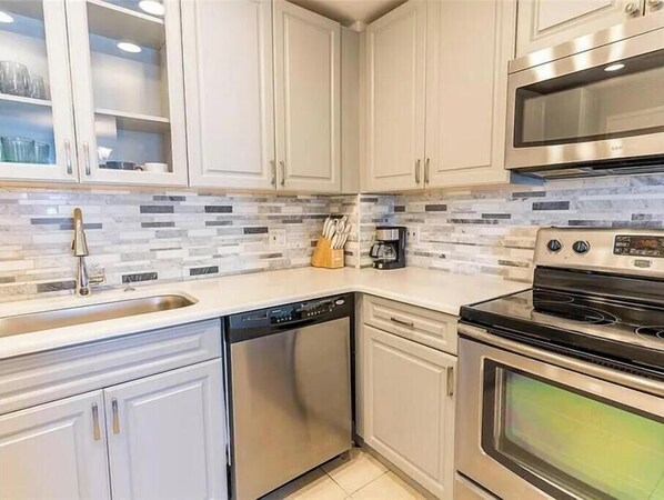 Microwave, oven, stovetop, dishwasher